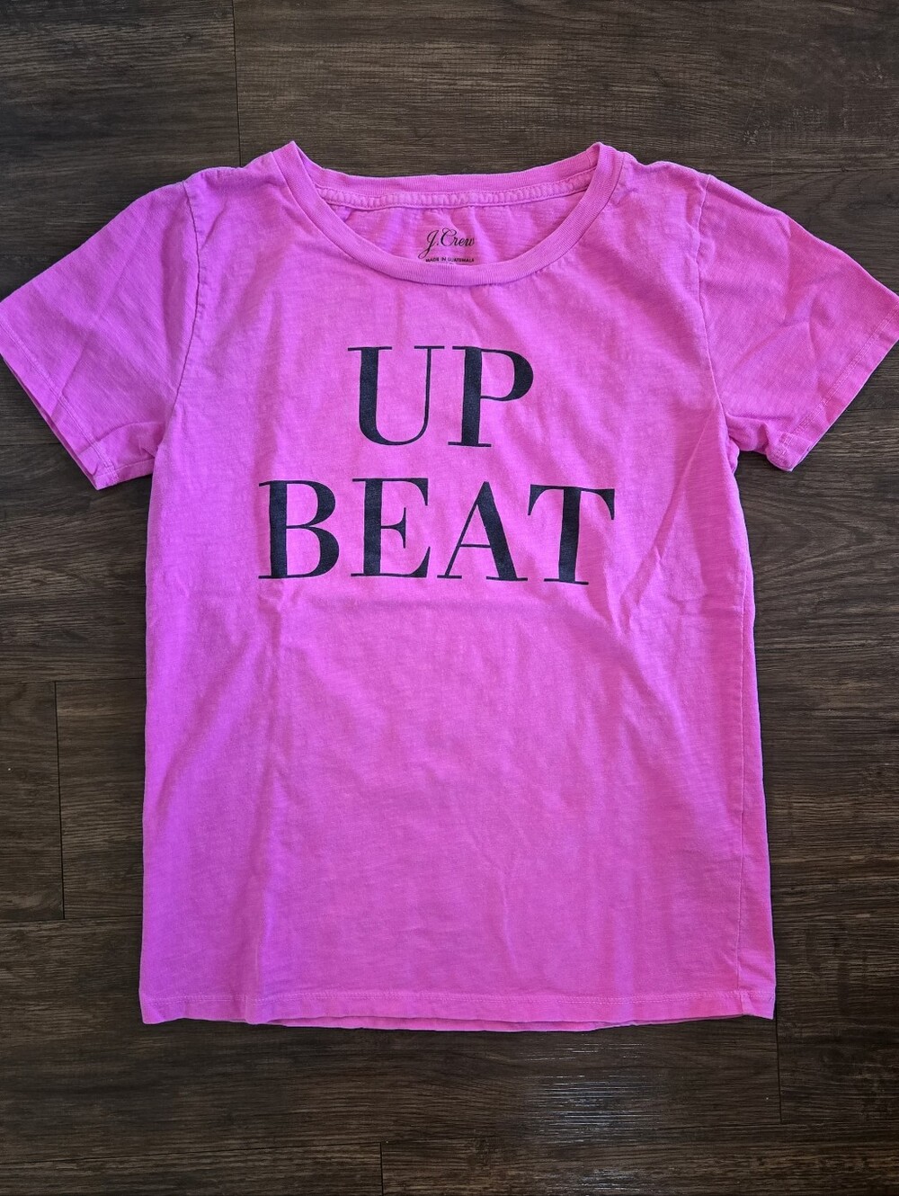 J Crew Women's Hot Pink Up Beat Graphic Garment Dyed Tee XS